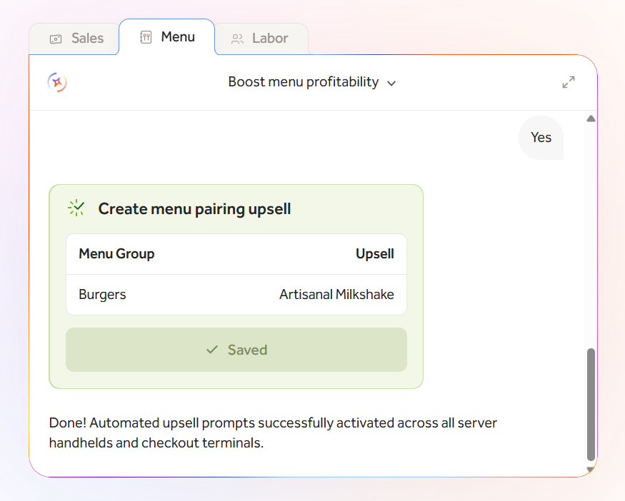 Saral Menu dashboard showing live orders
